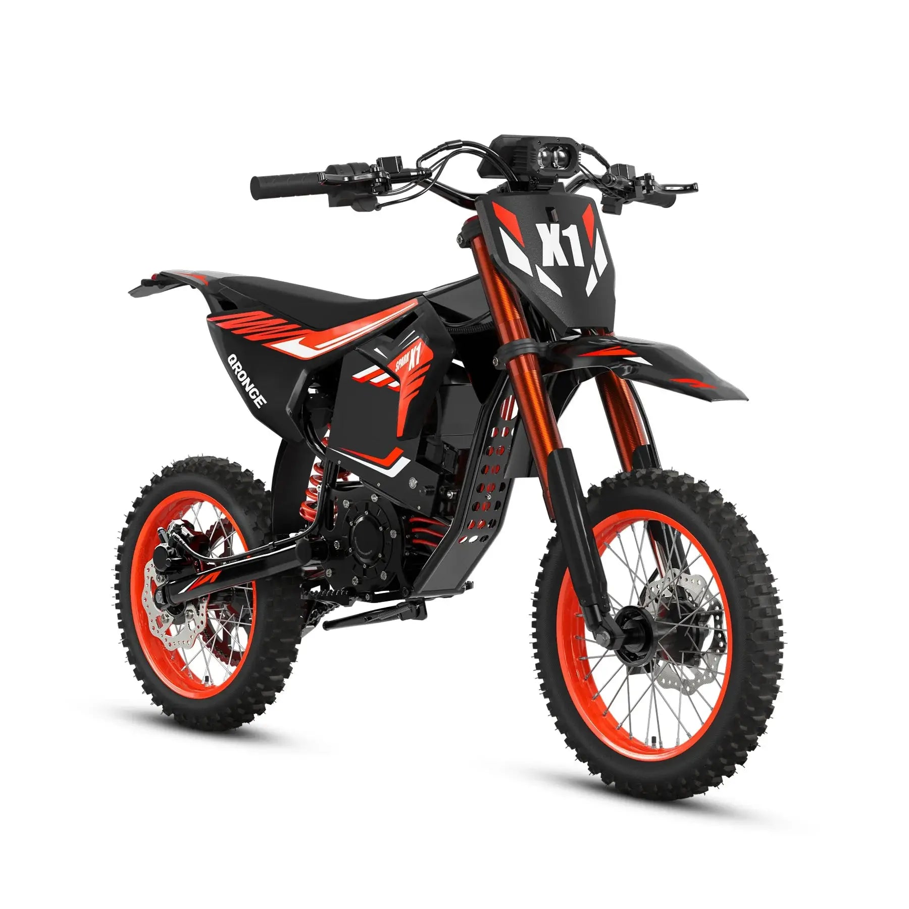 QRONGE X1 Spark Electric Dirt Bike 4500W Peak Motor 60V 28.8AH Electric Motorcycle 60 Miles Range 14/12" Fat Tire Snow E-bike ﻿ - Ai-TechWorld