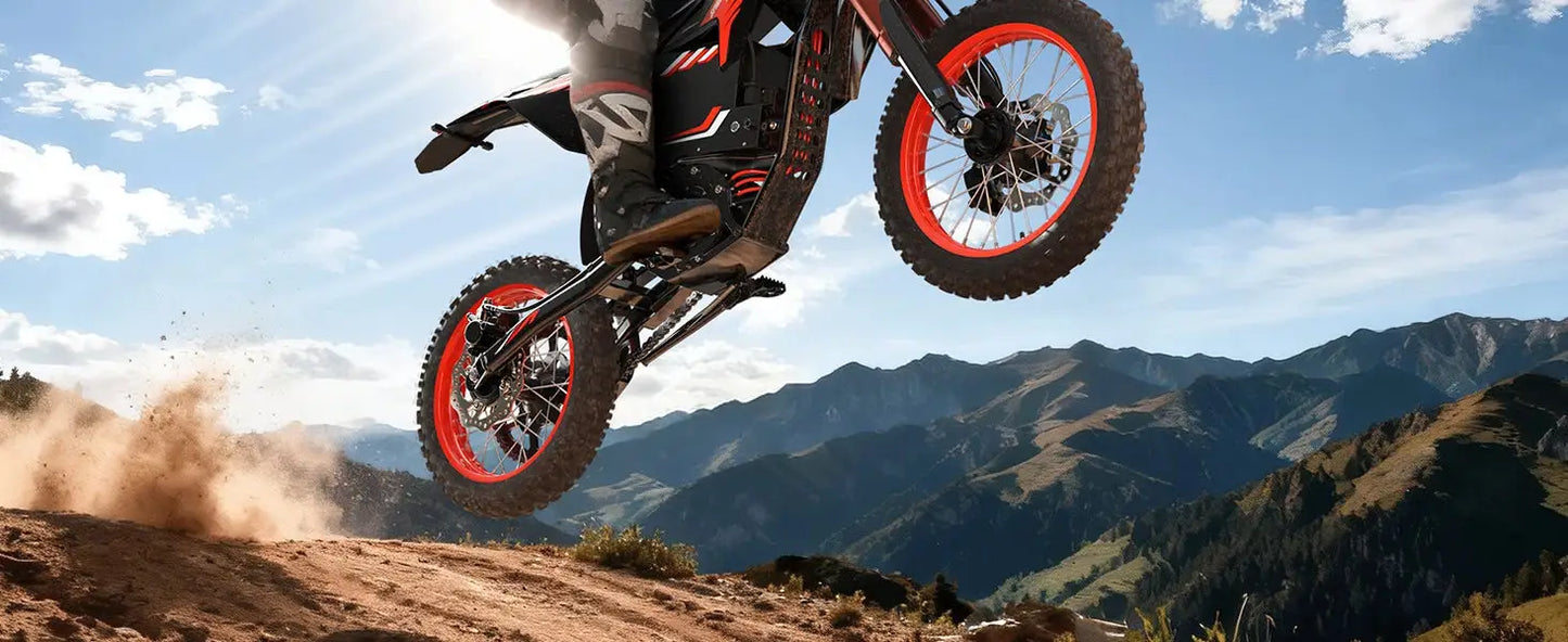 QRONGE X1 Spark Electric Dirt Bike 4500W Peak&Up to 60 Miles 50MPH 60V 28.8Ah Battery E-Bike 14/12" Fat Tire Electric Motorcycle Ai-TechWorld 