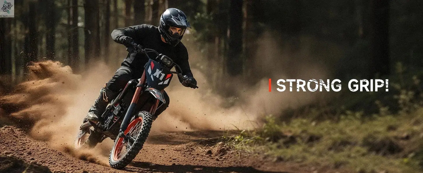 QRONGE X1 Spark Electric Dirt Bike 4500W Peak&Up to 60 Miles 50MPH 60V 28.8Ah Battery E-Bike 14/12" Fat Tire Electric Motorcycle Ai-TechWorld 