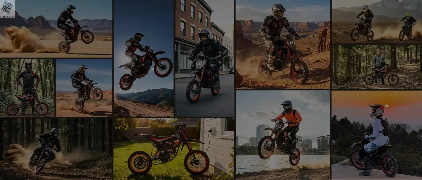 QRONGE X1 Spark Electric Dirt Bike 4500W Peak&Up to 60 Miles 50MPH 60V 28.8Ah Battery E-Bike 14/12" Fat Tire Electric Motorcycle Ai-TechWorld 