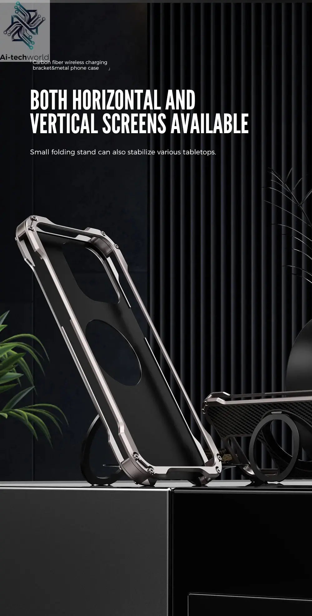 R-just Metal Carbon Fiber Case For iPhone 16 15 14 13 Pro Max Cover Lightweight Aluminum Alloy Funda Coque Built-in Holder Ring Ai-TechWorld 