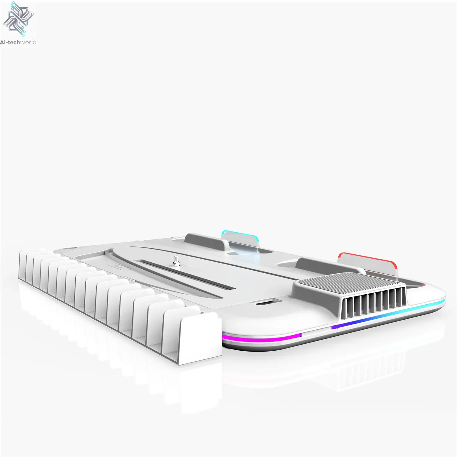 RGB Light and 3 Levels Turbo Cooling Station with Controller Charging Station for PS5/SLIM Digital/Disc with Headset Holder Ai-TechWorld 