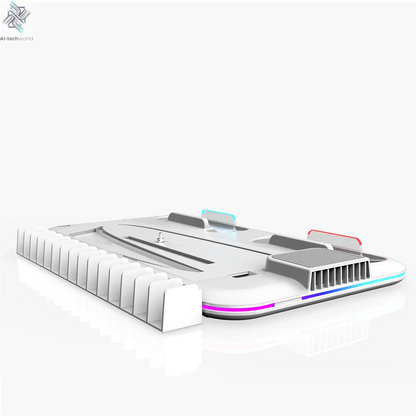 RGB Light and 3 Levels Turbo Cooling Station with Controller Charging Station for PS5/SLIM Digital/Disc with Headset Holder Ai-TechWorld 