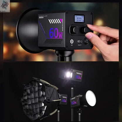 RGB Video Light Portable LED Photography Studio Light with 10000mAh Rechargeable for Vlog Streaming LIVE Photo Fill Lamp Ai-TechWorld 