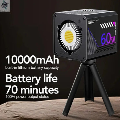 RGB Video Light Portable LED Photography Studio Light with 10000mAh Rechargeable for Vlog Streaming LIVE Photo Fill Lamp Ai-TechWorld 