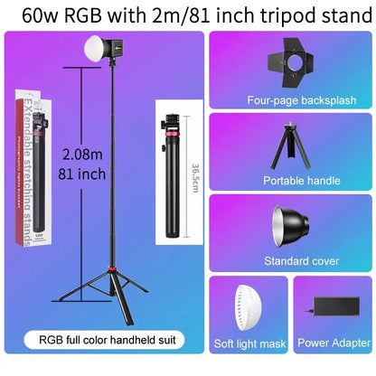 RGB Video Light Portable LED Photography Studio Light with 10000mAh Rechargeable for Vlog Streaming LIVE Photo Fill Lamp Ai-TechWorld 