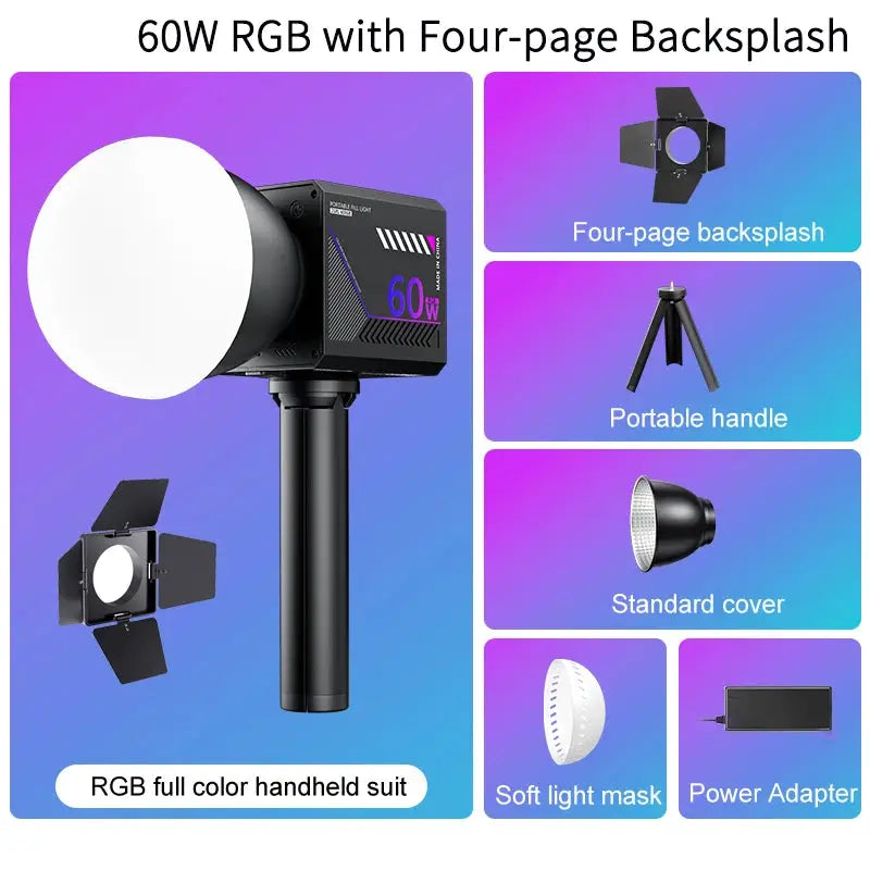 RGB Video Light Portable LED Photography Studio Light with 10000mAh Rechargeable for Vlog Streaming LIVE Photo Fill Lamp Ai-TechWorld 
