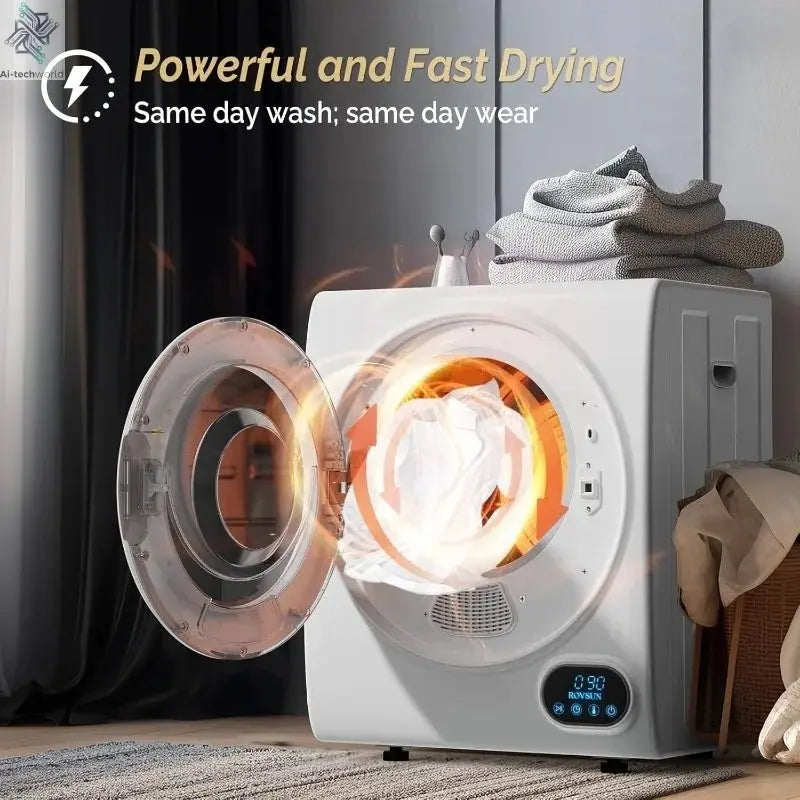 ROVSUN Portable Clothes Dryer, 110V 850W High End Front Load Laundry Tumble Dryer, 1.5 cu.ft Electric Dryer - Ai - TechWorld