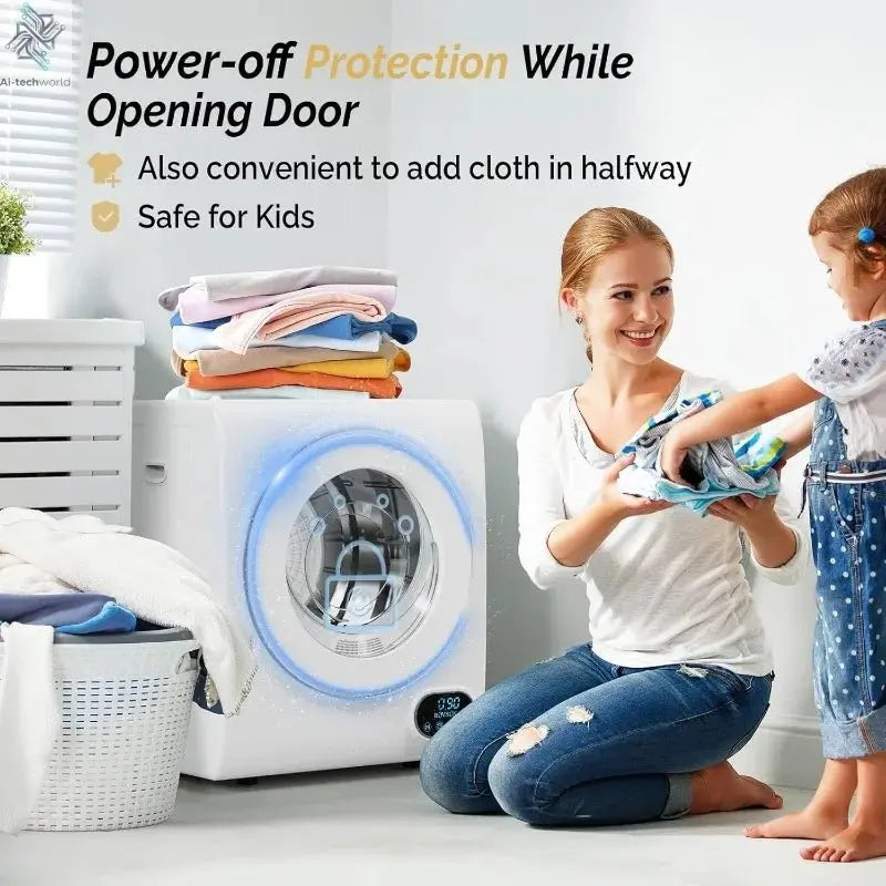 ROVSUN Portable Clothes Dryer, 110V 850W High End Front Load Laundry Tumble Dryer, 1.5 cu.ft Electric Dryer - Ai - TechWorld