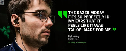 Razer Moray Ergonomic In-ear Monitor for All-day Streaming Hybrid Dual-driver Acoustic Design Superior Passive Noise Isolation Ai-TechWorld 