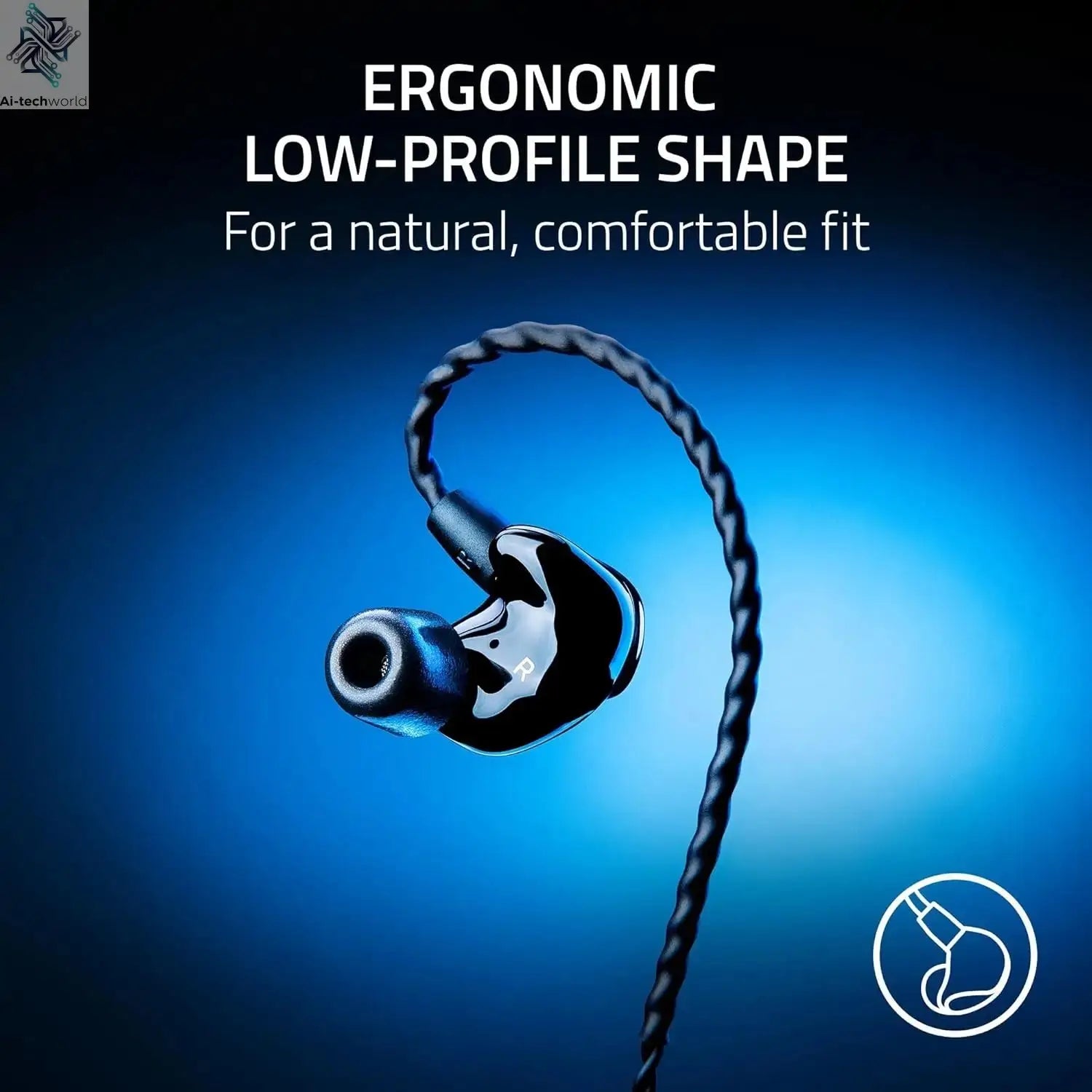 Razer Moray Ergonomic In-ear Monitor for All-day Streaming Hybrid Dual-driver Acoustic Design Superior Passive Noise Isolation Ai-TechWorld 