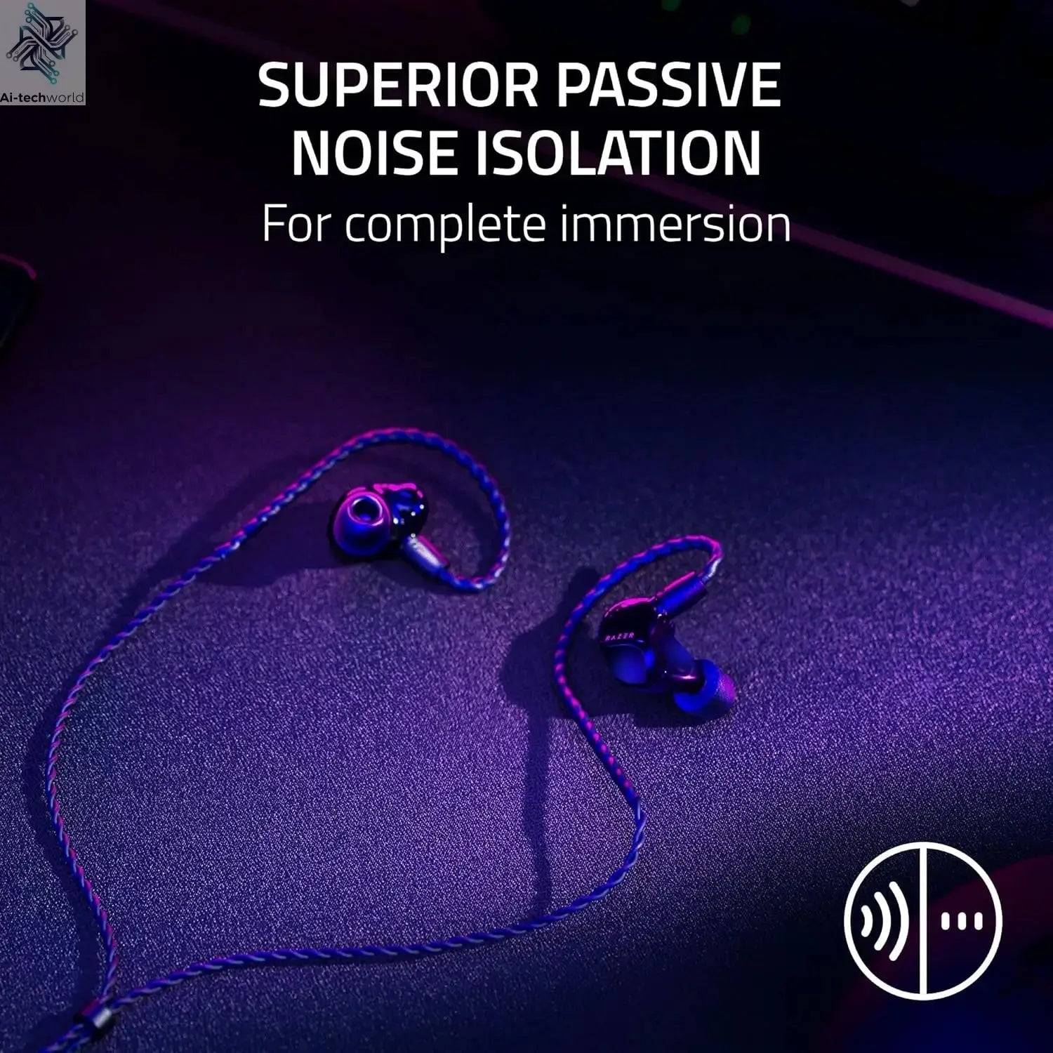 Razer Moray Ergonomic In-ear Monitor for All-day Streaming Hybrid Dual-driver Acoustic Design Superior Passive Noise Isolation Ai-TechWorld 