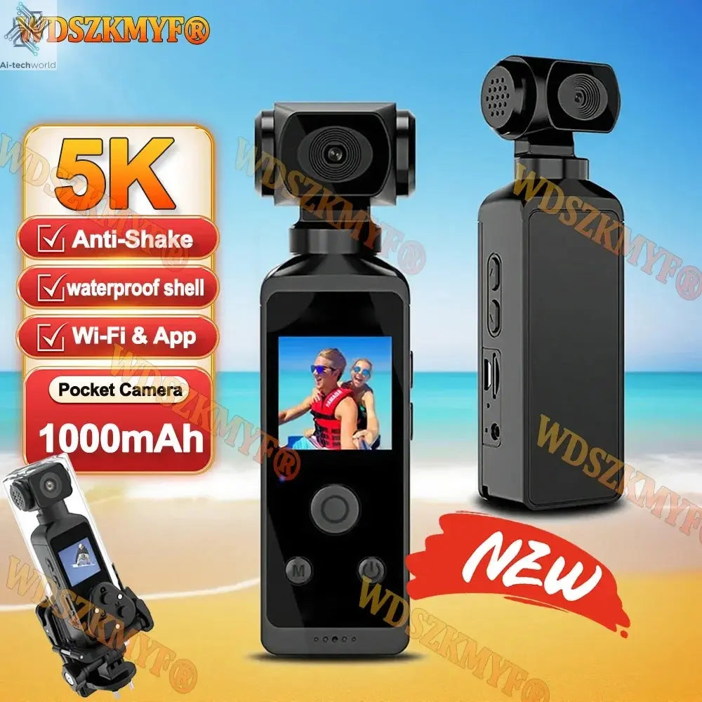 Real 5K/4K Mini Camera Pocket WIFI Outdoor DV 270°Rotatable Bodycam with Waterproof Case Sports Action Portable Recorder Ai-TechWorld 