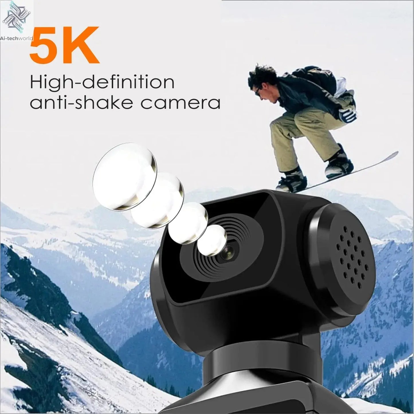 Real 5K/4K Mini Camera Pocket WIFI Outdoor DV 270°Rotatable Bodycam with Waterproof Case Sports Action Portable Recorder Ai-TechWorld 