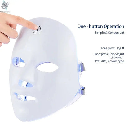 Rechargeable Facial LED Mask 7 Colors LED Photon Beauty Mask Skin Rejuvenation Home Face Lifting Whitening Skin Care Beauty Mask Ai-TechWorld 