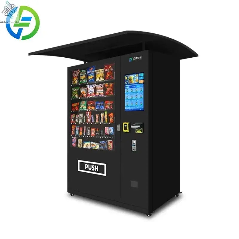 Refrigerated Wall Mounted Vending Machine Combo Hot Sellers for Foods and Drinks 21.5 Inch Digital Touch Screen Ai-TechWorld 