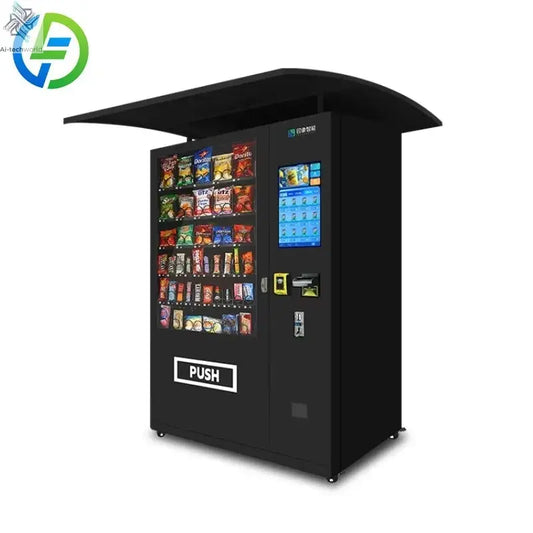 Refrigerated Wall Mounted Vending Machine Combo Hot Sellers for Foods and Drinks 21.5 Inch Digital Touch Screen Ai-TechWorld 