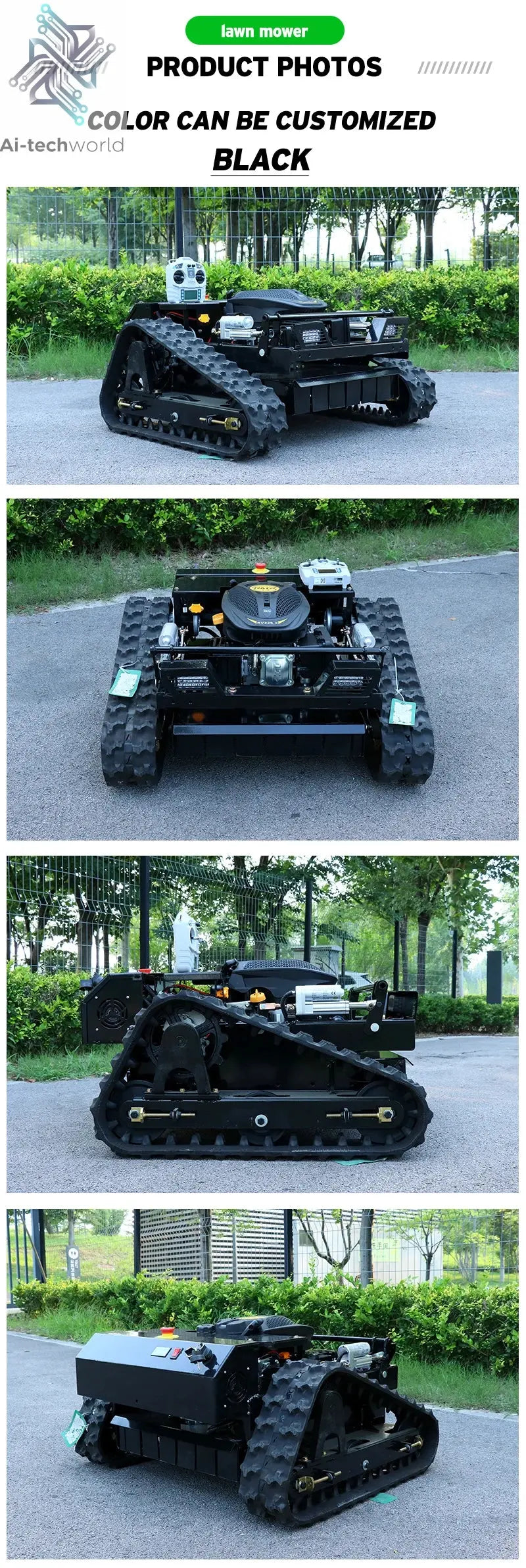 Remote Control Lawn Mower Crawler 7.5HP Tracked Radio Controlled - Ai-TechWorld