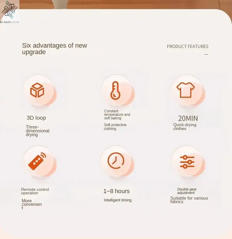 Remote Control Multifunctional Dryer Electric Clothes Home Cabinet Floor Machine Laundry Dryers Warm Air Dryer With Timing Home Ai-TechWorld
