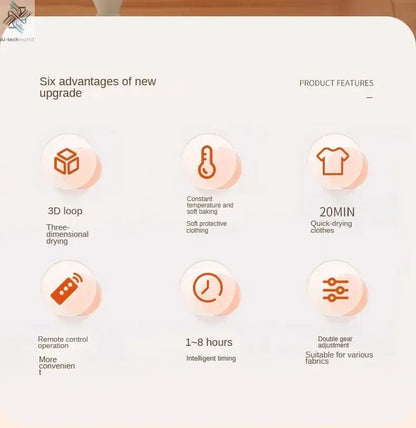 Remote Control Multifunctional Dryer Electric Clothes Home Cabinet Floor Machine Laundry Dryers Warm Air Dryer With Timing Home Ai-TechWorld