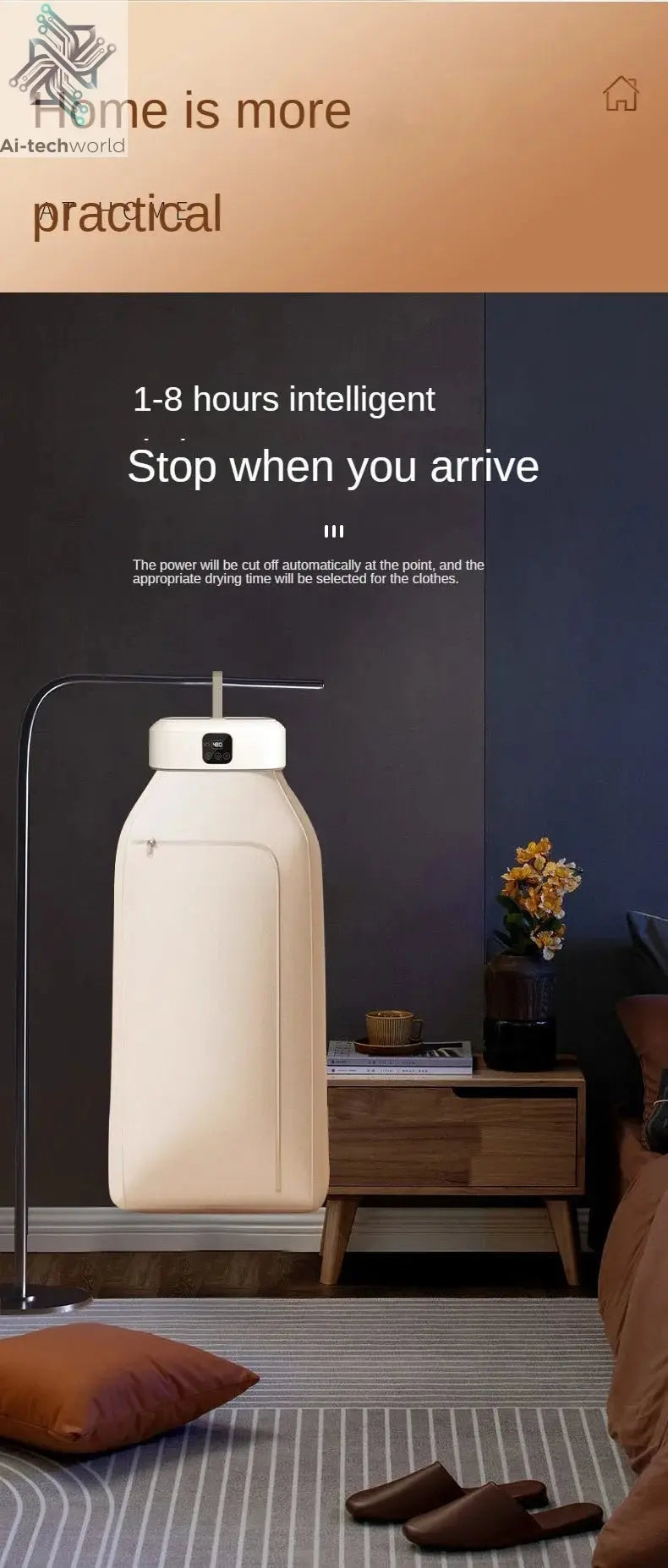 Remote Control Multifunctional Dryer Electric Clothes Home Cabinet Floor Machine Laundry Dryers Warm Air Dryer With Timing Home Ai-TechWorld