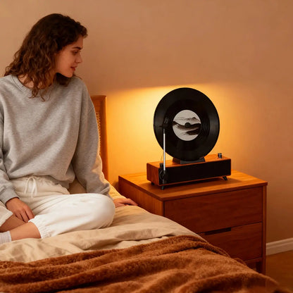 Retro Bluetooth Speaker with Vintage Vertical Record Design, Earthy Aesthetic Home Decor for Kitchen, Bedroom, Apartment, Desk Ai-TechWorld 