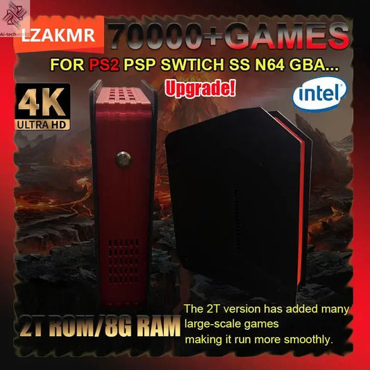 Retro X4 Gaming Console 8G RAM 2T Loaded 70000+ Games for Wii PS2 DC PSP GAMECUBE Plug-and-Play On TV Windows 11 Children's Gift Ai-TechWorld 