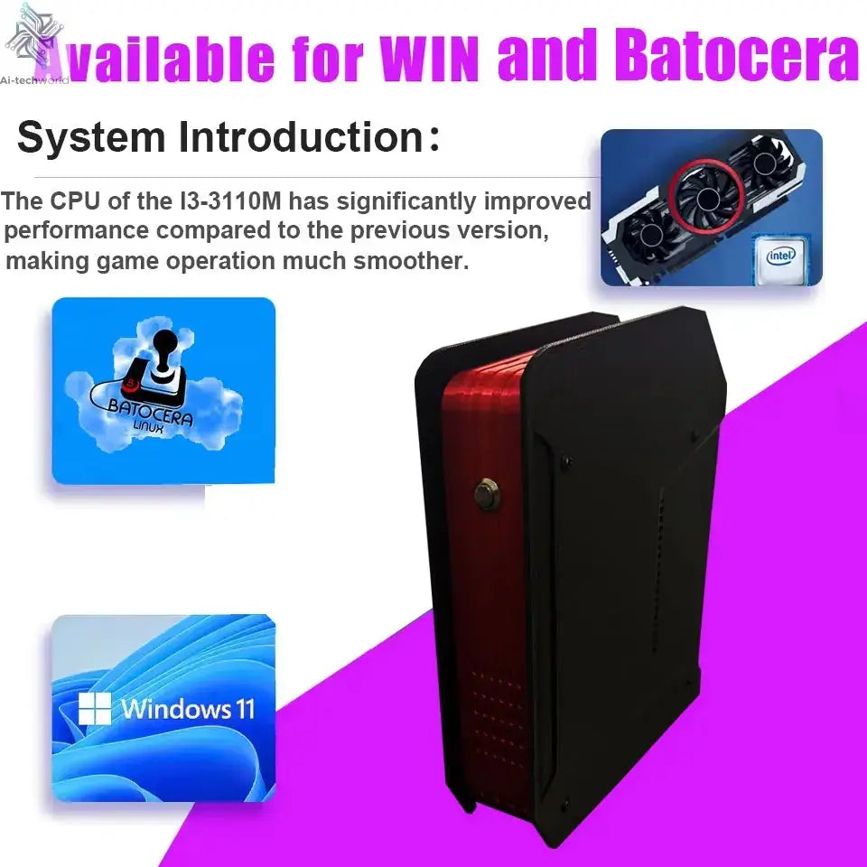 Retro X4 Gaming Console 8G RAM 2T Loaded 70000+ Games for Wii PS2 DC PSP GAMECUBE Plug-and-Play On TV Windows 11 Children's Gift Ai-TechWorld 