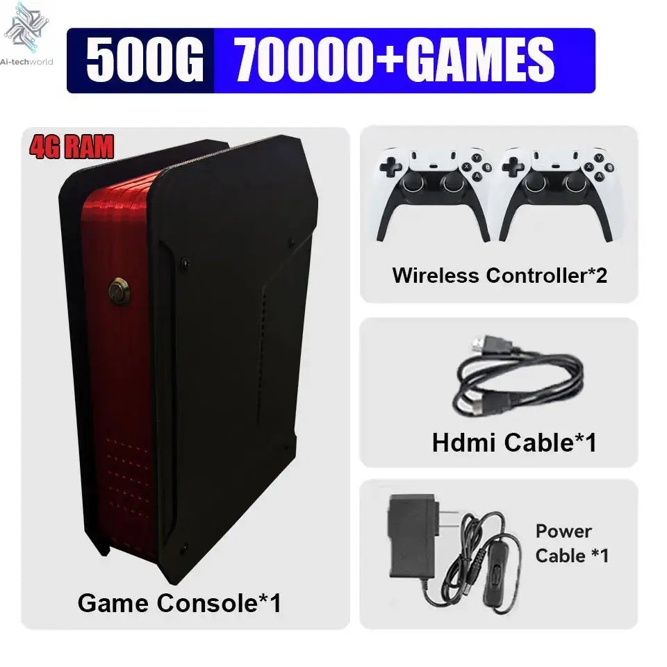 Retro X4 Gaming Console 8G RAM 2T Loaded 70000+ Games for Wii PS2 DC PSP GAMECUBE Plug-and-Play On TV Windows 11 Children's Gift Ai-TechWorld 