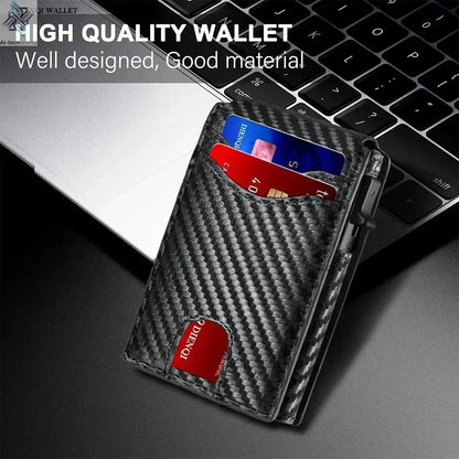 Rfid Credit Card Holder Carbon Fiber Wallets Men Anti Theft Slim Thin Luxury Bank Money Cardholder Case Minimalist Wallet Purse Ai-TechWorld 