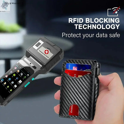 Rfid Credit Card Holder Carbon Fiber Wallets Men Anti Theft Slim Thin Luxury Bank Money Cardholder Case Minimalist Wallet Purse Ai-TechWorld 