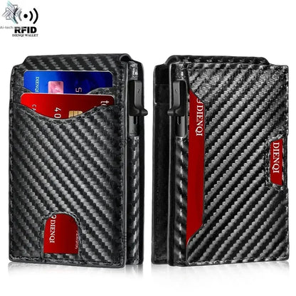 Rfid Credit Card Holder Carbon Fiber Wallets Men Anti Theft Slim Thin Luxury Bank Money Cardholder Case Minimalist Wallet Purse Ai-TechWorld 
