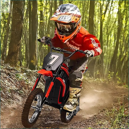 Ride On Motorcycle for Kids Electric Dirt Bike 24-Volt 350-Watt Kid's Toys Up to 14.29 MPH, 2-Speed Modes, Max Load 135 Lbs Ai-TechWorld 