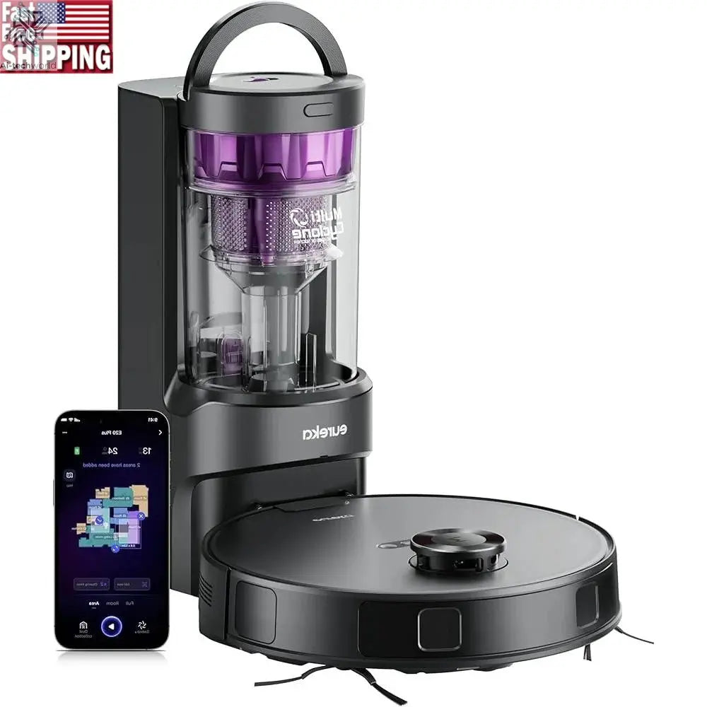 Robot Vacuum Cleaner Self Emptying Station Suction Power LiDAR Navigation Ai-TechWorld 