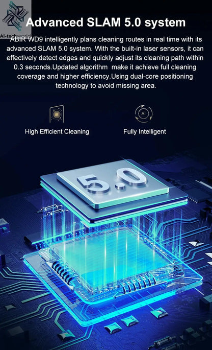 Robot Window Vacuum Cleaner ABIR WD9,4-Way Water Spray, Laser Sensor,9000PA Suction, Low Nosise,Wet Dry Scrape & Wipe in One - Ai-TechWorld