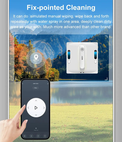 Robot Window Vacuum Cleaner ABIR WD9,4-Way Water Spray, Laser Sensor,9000PA Suction, Low Nosise,Wet Dry Scrape & Wipe in One - Ai-TechWorld