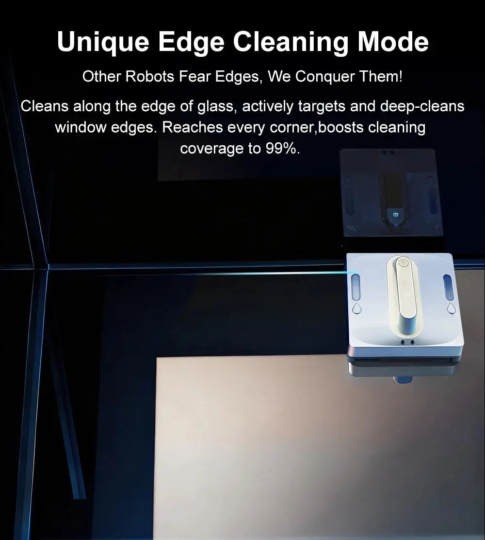 Robot Window Vacuum Cleaner ABIR WD9,4-Way Water Spray, Laser Sensor,9000PA Suction, Low Nosise,Wet Dry Scrape & Wipe in One - Ai-TechWorld