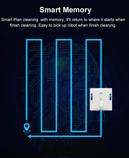 Robot Window Vacuum Cleaner ABIR WD9,4-Way Water Spray, Laser Sensor,9000PA Suction, Low Nosise,Wet Dry Scrape & Wipe in One - Ai-TechWorld
