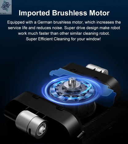 Robot Window Vacuum Cleaner ABIR WD9,4-Way Water Spray, Laser Sensor,9000PA Suction, Low Nosise,Wet Dry Scrape & Wipe in One - Ai-TechWorld