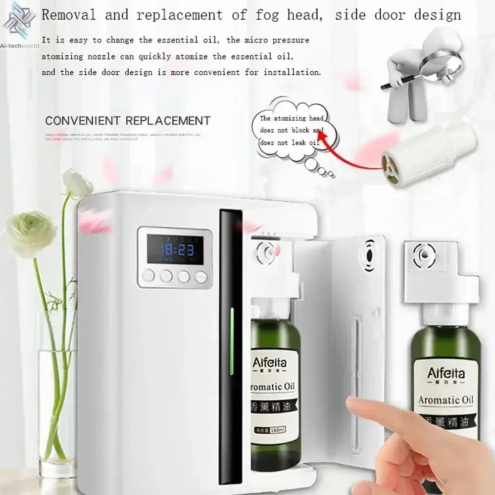 Room Fragrance Diffuser Wall Mounted Hotel Air Freshener Bluetooth Essential Oils Diffuser Built-in Fan Electric Smell For Home Ai-TechWorld 