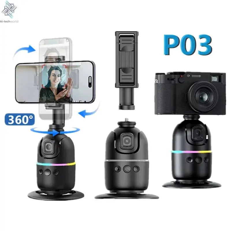 Roreta 2024 AI Smart Gimbal 360° Auto Face Tracking Gimbal All-in-one Rotation For Smartphone video Vlog Stabilizer Phone Holder Ai-TechWorld 