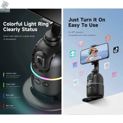 Roreta 2024 AI Smart Gimbal 360° Auto Face Tracking Gimbal All-in-one Rotation For Smartphone video Vlog Stabilizer Phone Holder Ai-TechWorld 