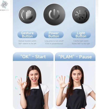 Roreta 2024 AI Smart Gimbal 360° Auto Face Tracking Gimbal All-in-one Rotation For Smartphone video Vlog Stabilizer Phone Holder Ai-TechWorld 