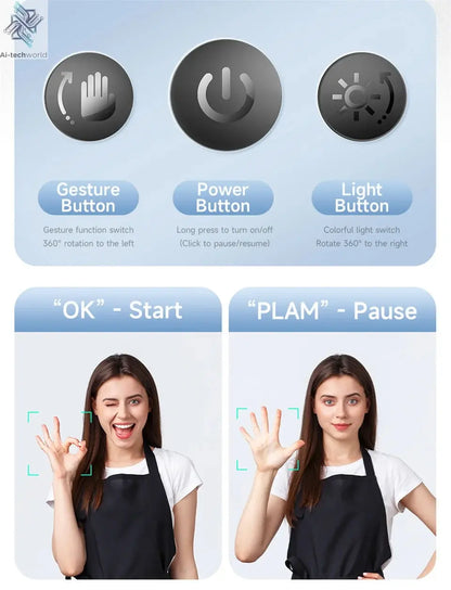 Roreta 2024 AI Smart Gimbal 360° Auto Face Tracking Gimbal All-in-one Rotation For Smartphone video Vlog Stabilizer Phone Holder Ai-TechWorld 