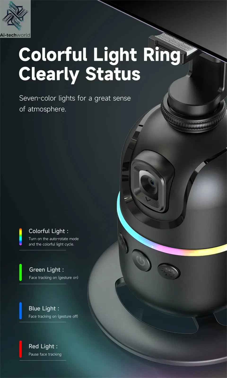 Roreta 2024 AI Smart Gimbal 360° Auto Face Tracking Gimbal All-in-one Rotation For Smartphone video Vlog Stabilizer Phone Holder Ai-TechWorld 