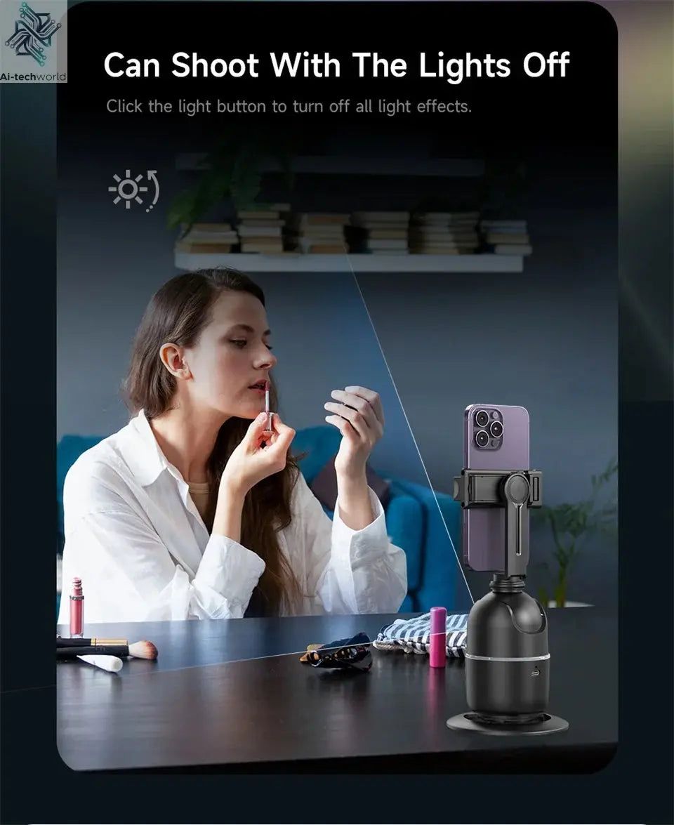 Roreta 2024 AI Smart Gimbal 360° Auto Face Tracking Gimbal All-in-one Rotation For Smartphone video Vlog Stabilizer Phone Holder Ai-TechWorld 