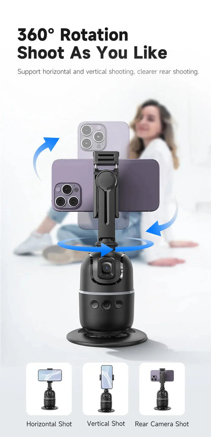 Roreta 2024 AI Smart Gimbal 360° Auto Face Tracking Gimbal All-in-one Rotation For Smartphone video Vlog Stabilizer Phone Holder Ai-TechWorld 