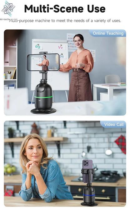 Roreta 2024 AI Smart Gimbal 360° Auto Face Tracking Gimbal All-in-one Rotation For Smartphone video Vlog Stabilizer Phone Holder Ai-TechWorld 