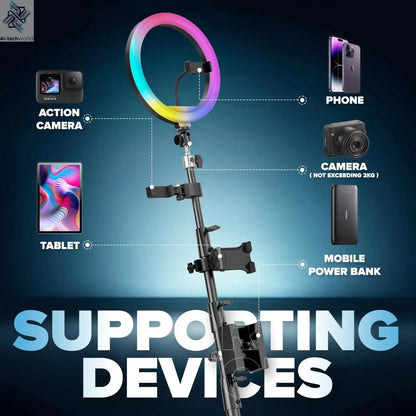 Rotating 360 Photo Booth Machine Selfie Stand Free Customize Logo With RGB Light App Remote Control For Parties Events With Case Ai-TechWorld 