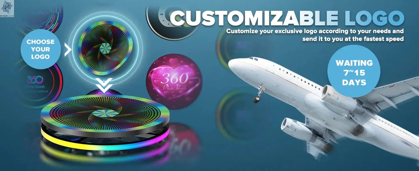 Rotating 360 Photo Booth Machine Selfie Stand Free Customize Logo With RGB Light App Remote Control For Parties Events With Case Ai-TechWorld 